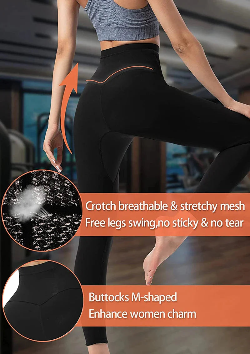 Womens Sauna Sweat Body Shaper High Waist Slimmer Tights Fitness Pants Workout Suit Slimming Waist Trainer Weight Loss Shapewear