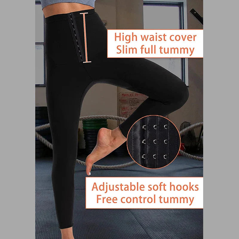 Womens Sauna Sweat Body Shaper High Waist Slimmer Tights Fitness Pants Workout Suit Slimming Waist Trainer Weight Loss Shapewear