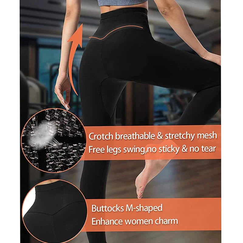Womens Sauna Sweat Body Shaper High Waist Slimmer Tights Fitness Pants Workout Suit Slimming Waist Trainer Weight Loss Shapewear