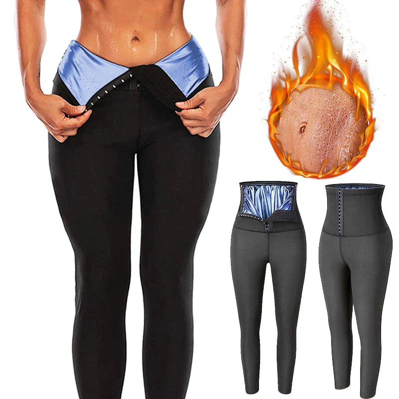 Womens Sauna Sweat Body Shaper High Waist Slimmer Tights Fitness Pants Workout Suit Slimming Waist Trainer Weight Loss Shapewear